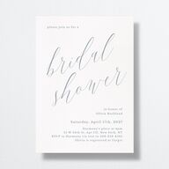 At Last Bridal Shower Invitations Dusty Blue Signature