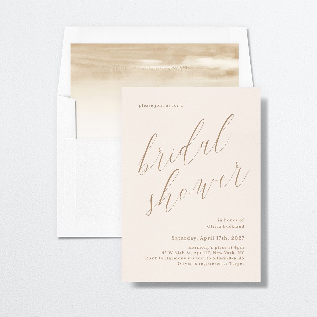 At Last Bridal Shower Invitations envelope-and-liner