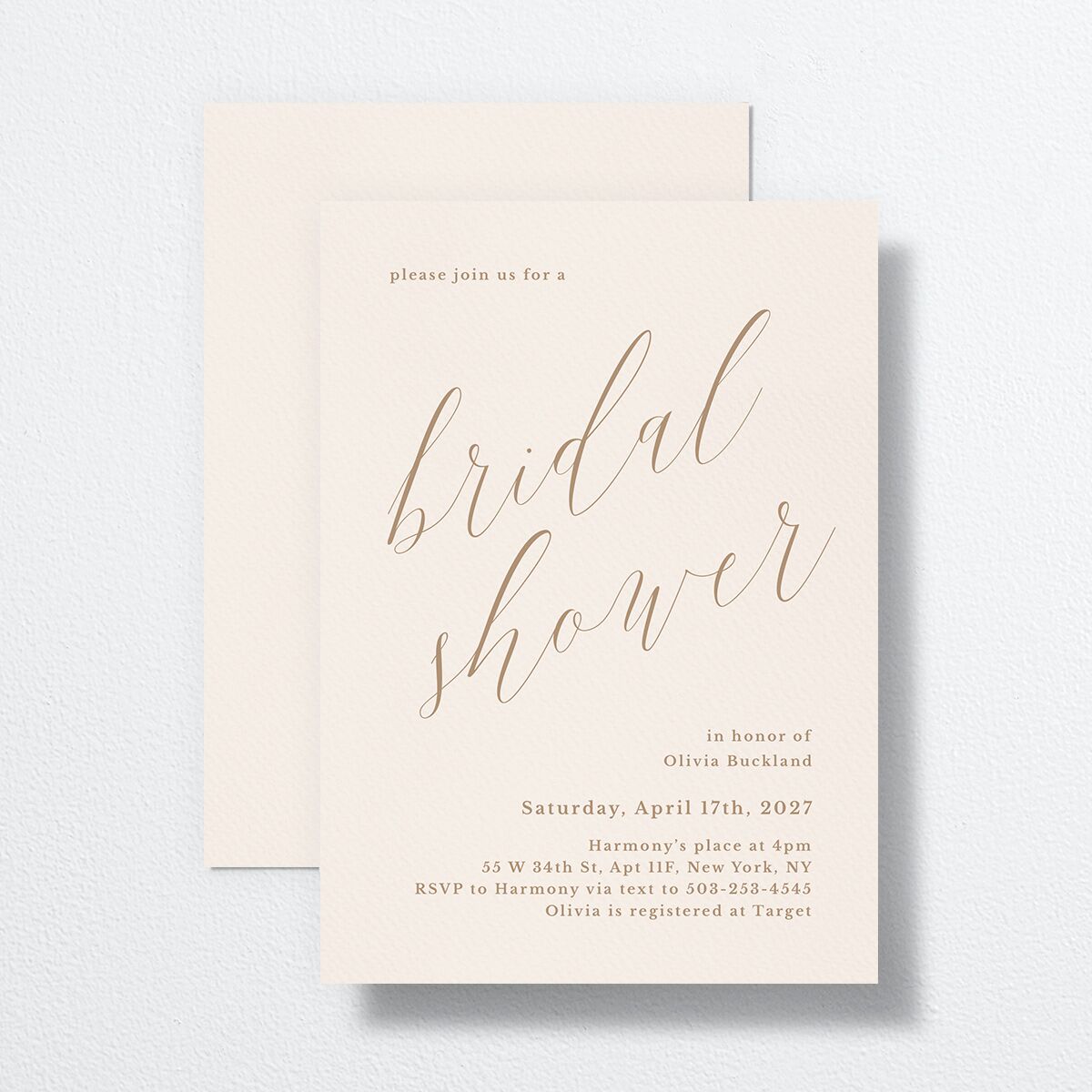 At Last Bridal Shower Invitations front-and-back