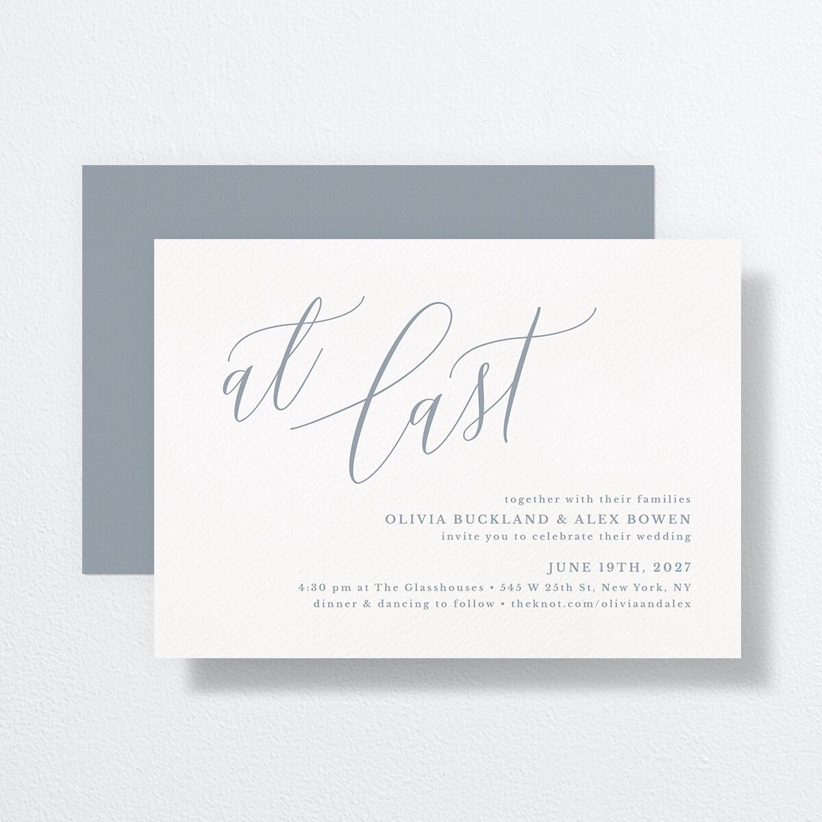 At Last Wedding Invitations front-and-back