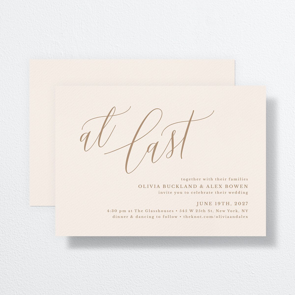 At Last Wedding Invitations front-and-back