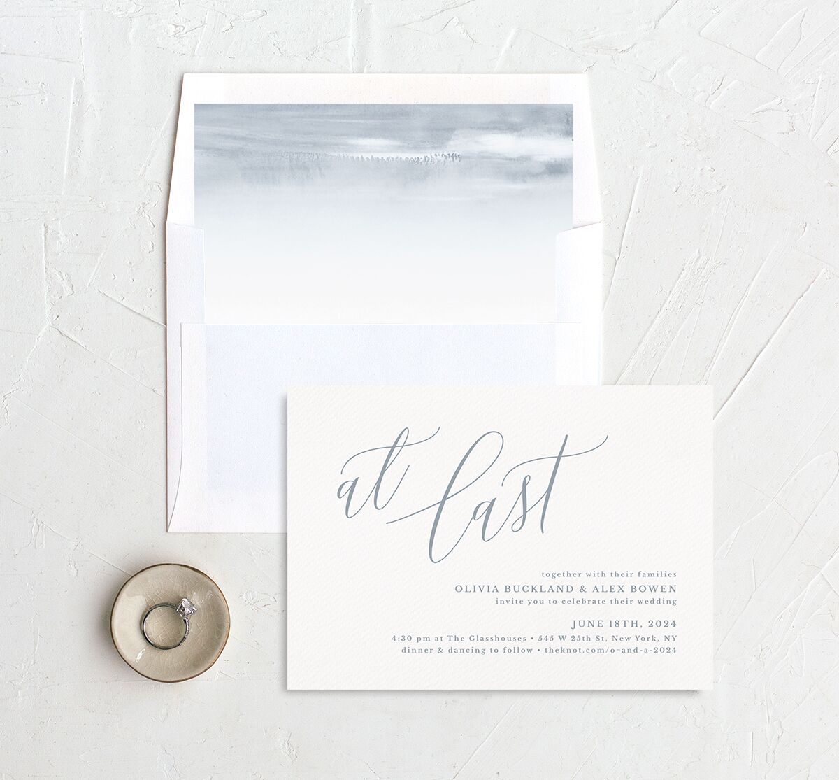 Minimalist Script Envelope Liners Standard French Blue