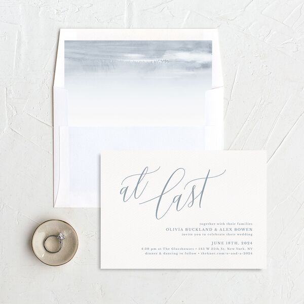 Minimalist Script Envelope Liners Standard French Blue