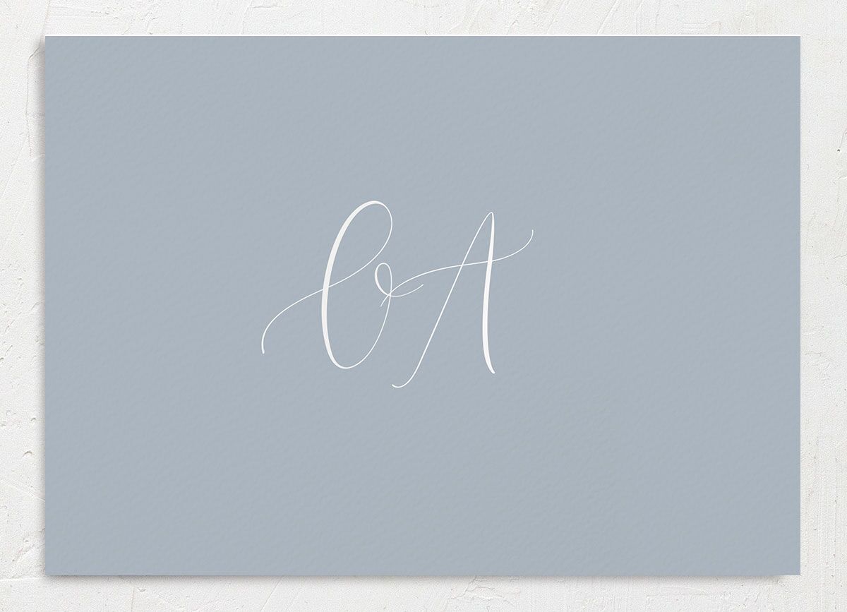 Minimalist Script Wedding Invitations back in blue