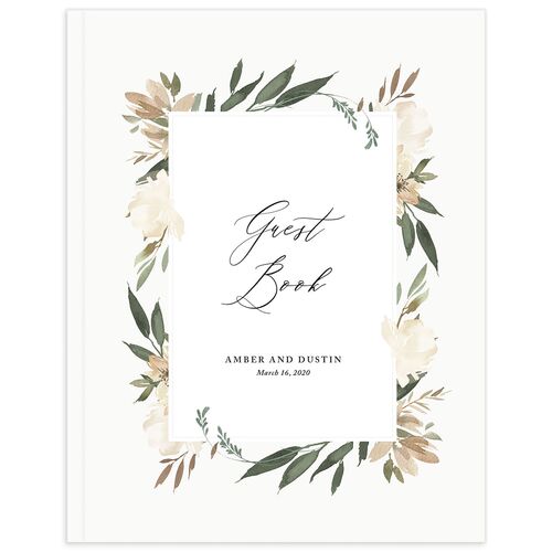 Neutral Greenery Wedding Guest Book Thyme