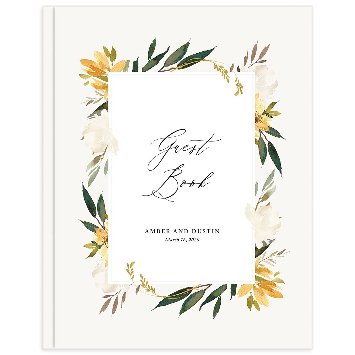 Neutral Greenery Wedding Guest Book