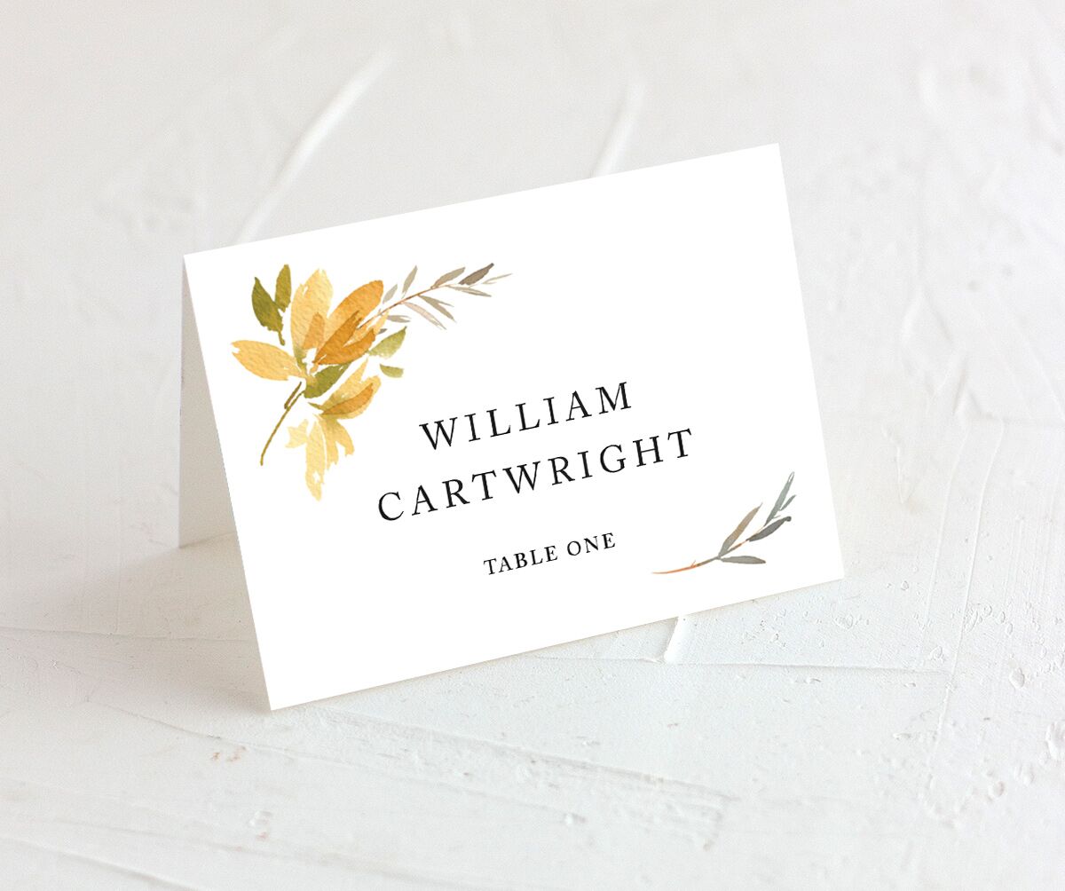Neutral Greenery Place Cards front