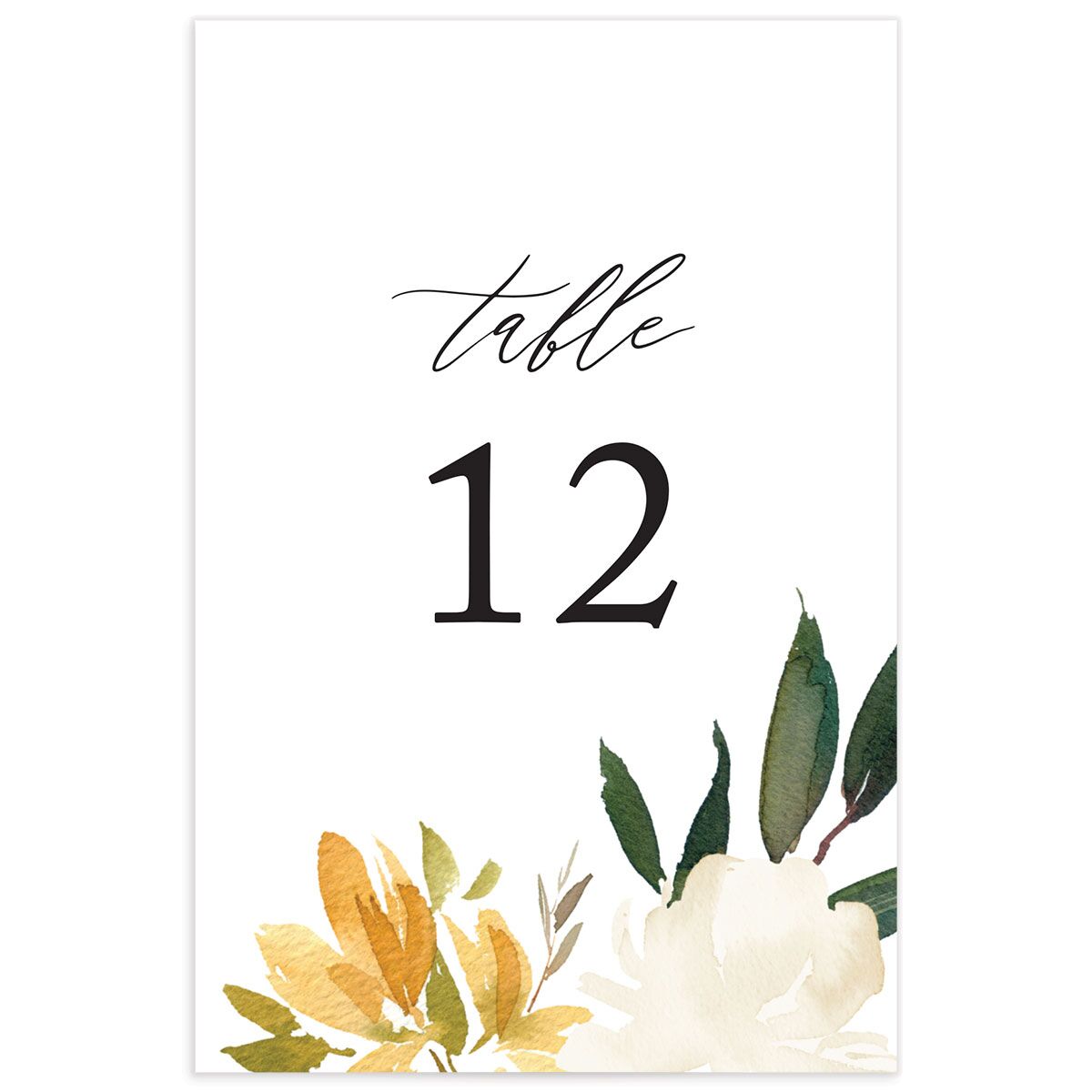 Neutral Greenery Table Numbers