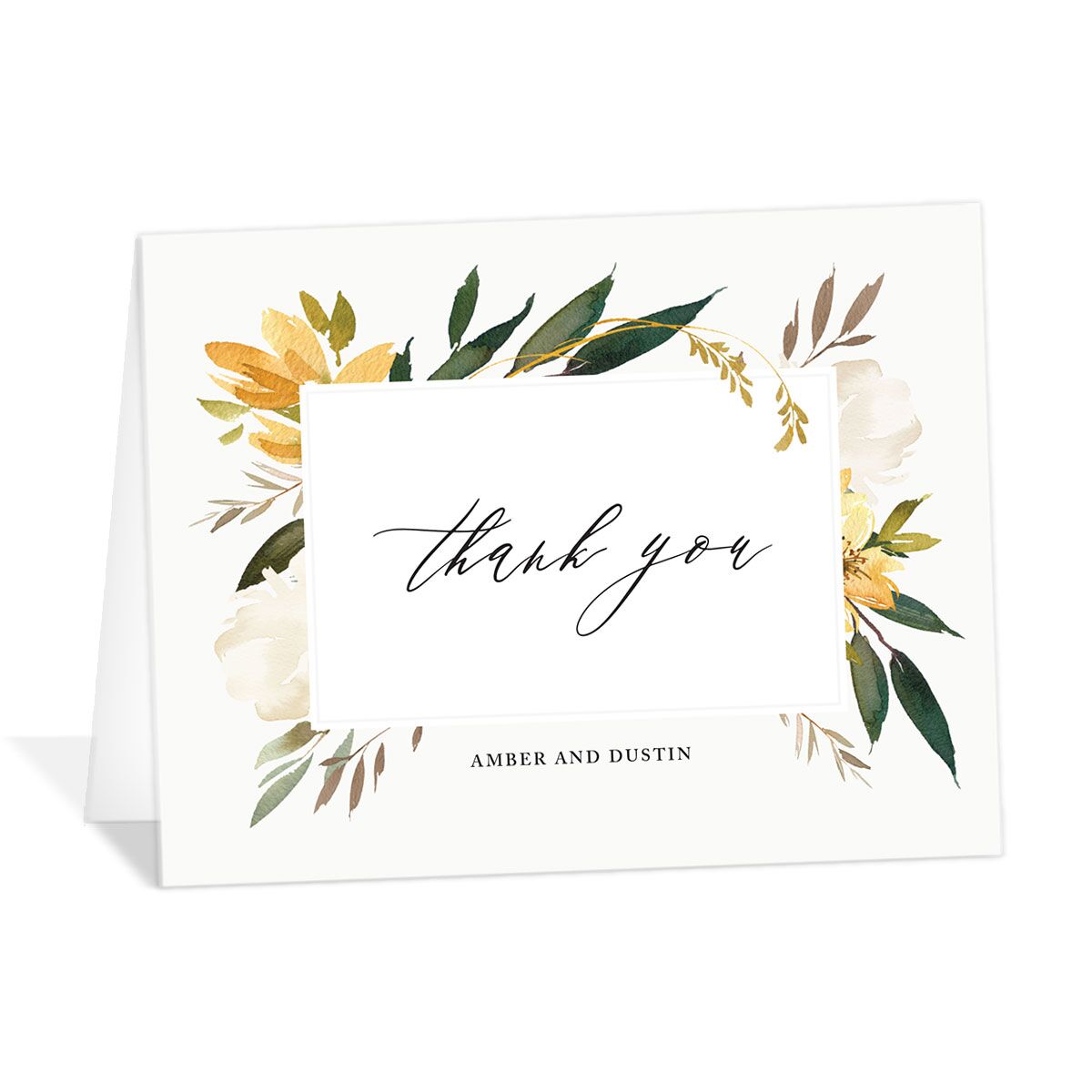 Neutral Greenery Thank You Cards