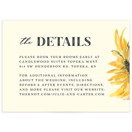 Sunflower Wedding Enclosure Cards