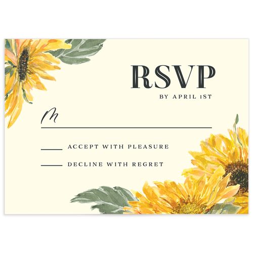 Sunflower Wedding Response Cards