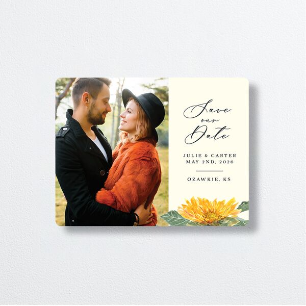 Sunflower Save The Date Magnets front in Yellow