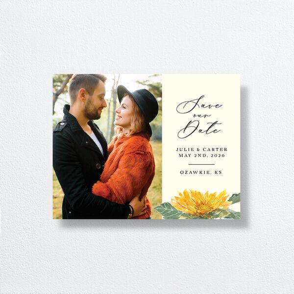 Sunflower Save the Date Petite Cards front in Yellow