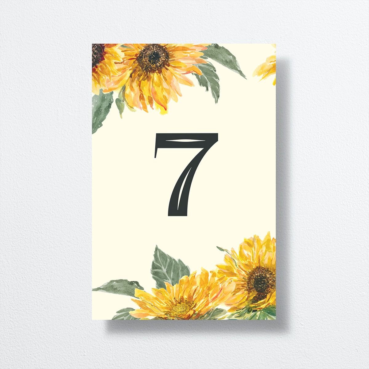 Sunflower Table Numbers Cream Signature