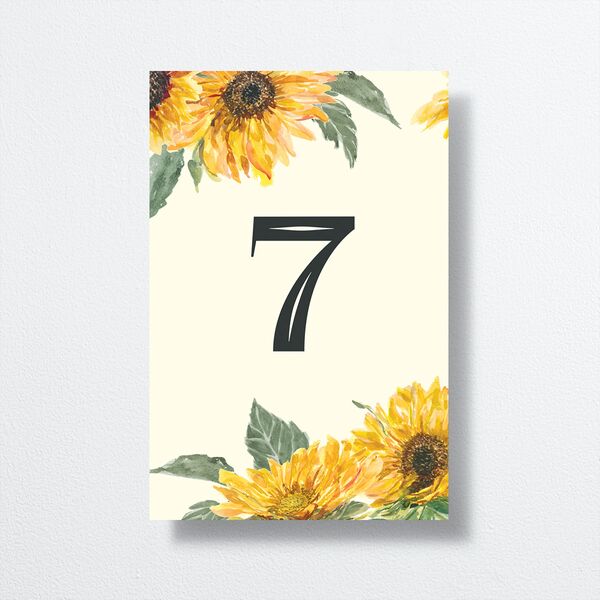 Sunflower Table Numbers Cream Signature