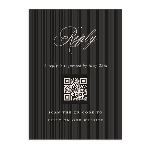 Vintage Oval Monogram QR Code RSVP Cards Midnight Signature Standard