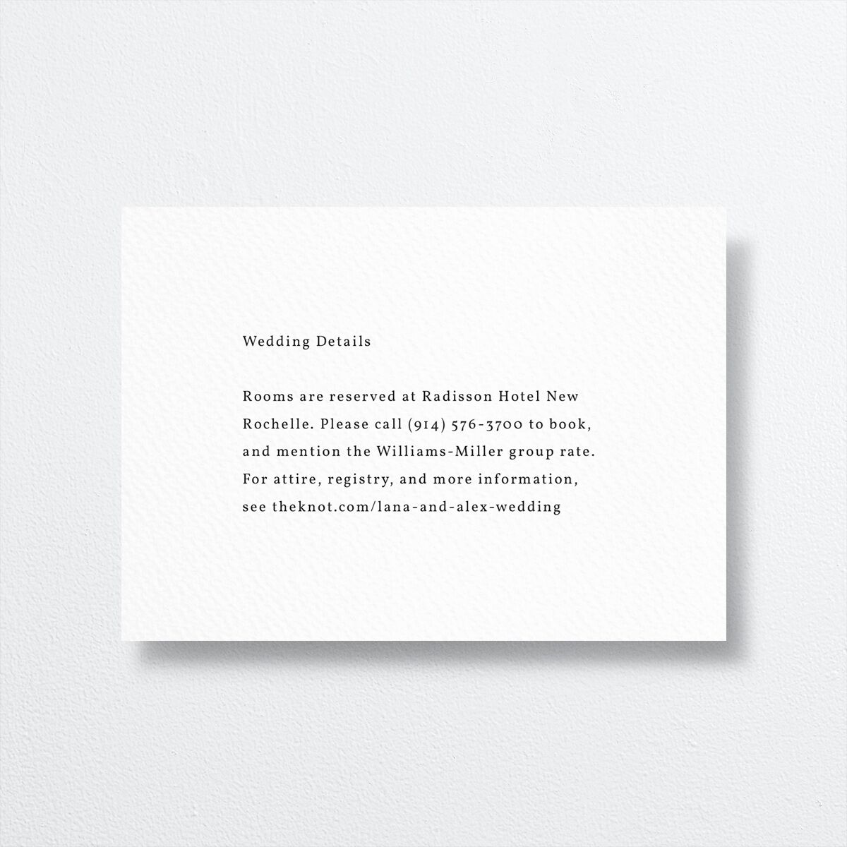 Natural Palette Wedding Enclosure Cards front in white