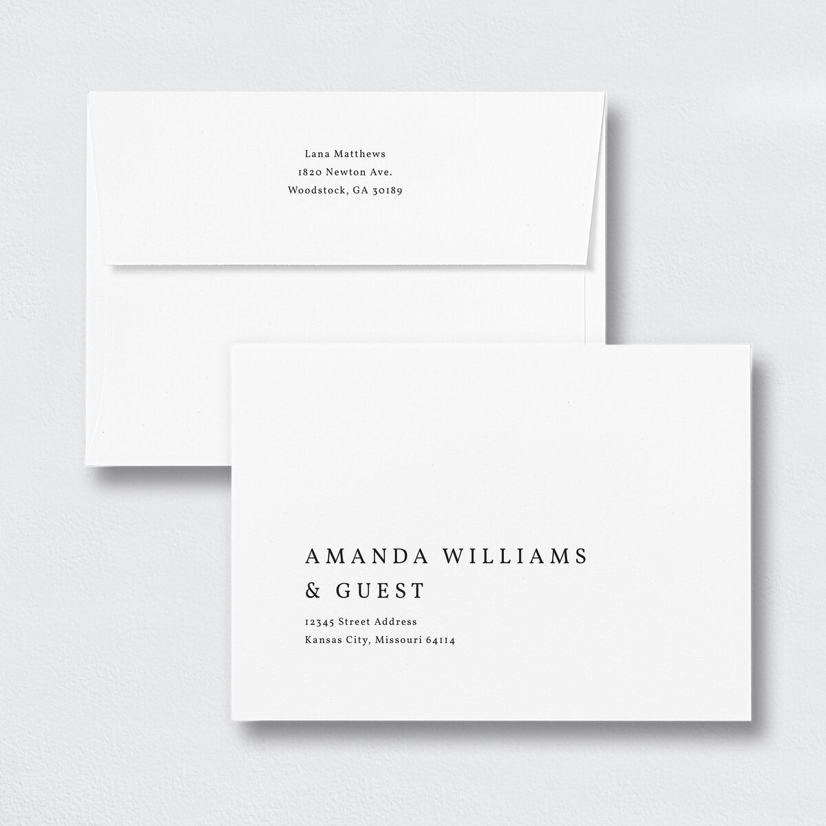 Natural Palette Rehearsal Dinner Invitation Envelopes White Standard Pure White Both Recipient and Return Addresses Signature