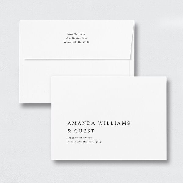 Natural Palette Rehearsal Dinner Invitation Envelopes White Standard Pure White Both Recipient and Return Addresses Signature