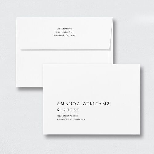 Natural Palette Save the Date Petite Card Envelopes White Standard Pure White Both Recipient and Return Addresses