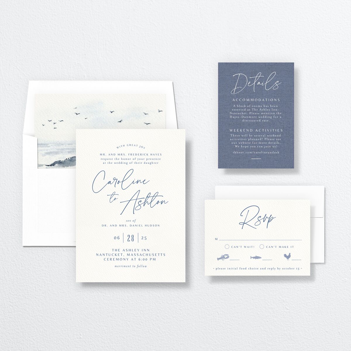 Coastal Love Wedding Invitations suite