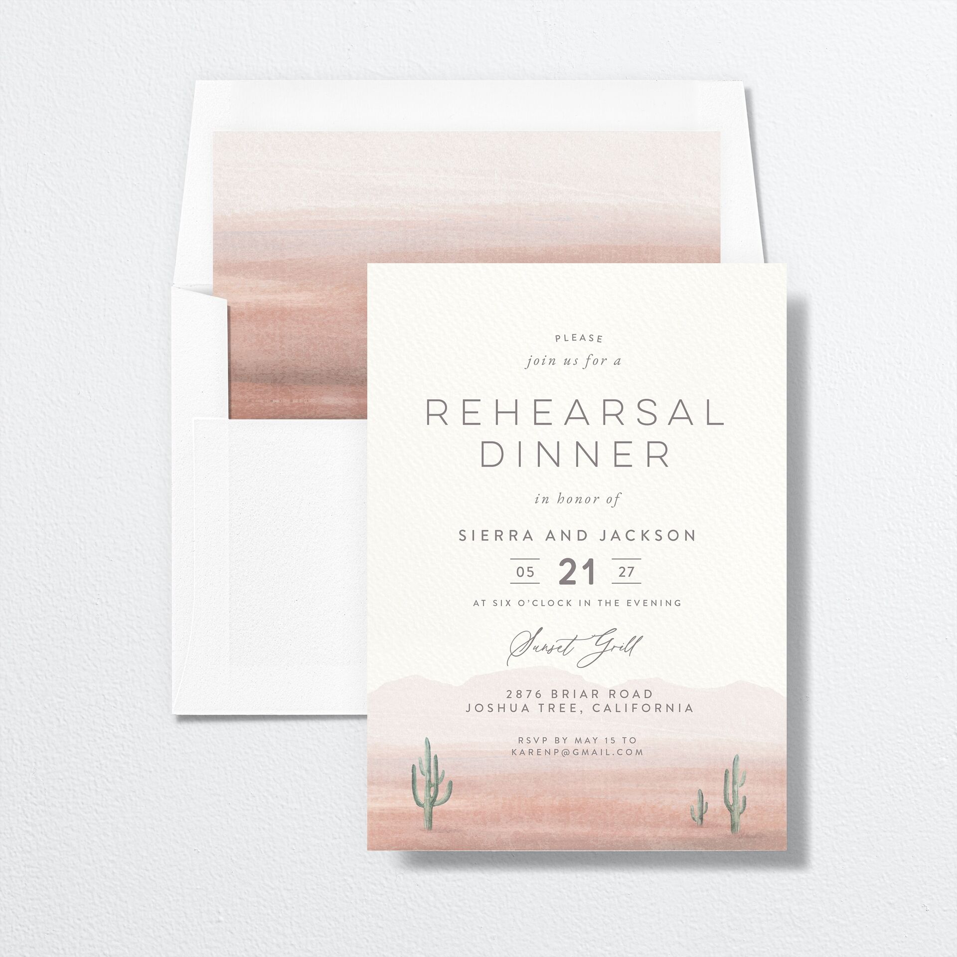 Painted Desert Rehearsal Dinner Invitations — view 4
