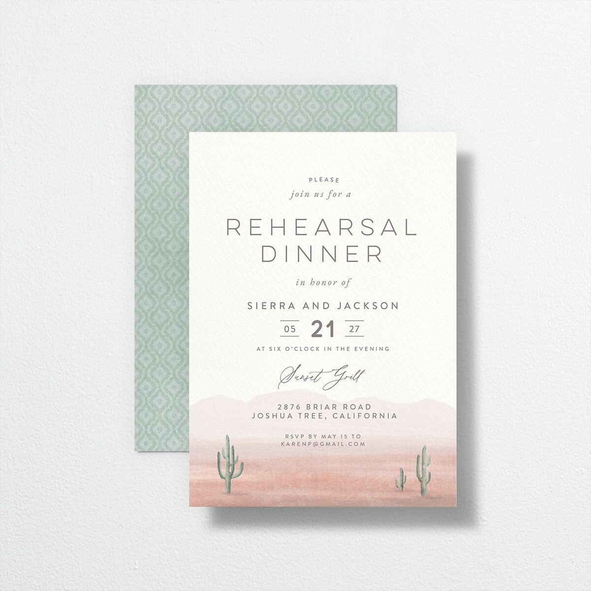 Painted Desert Rehearsal Dinner Invitations — view 1