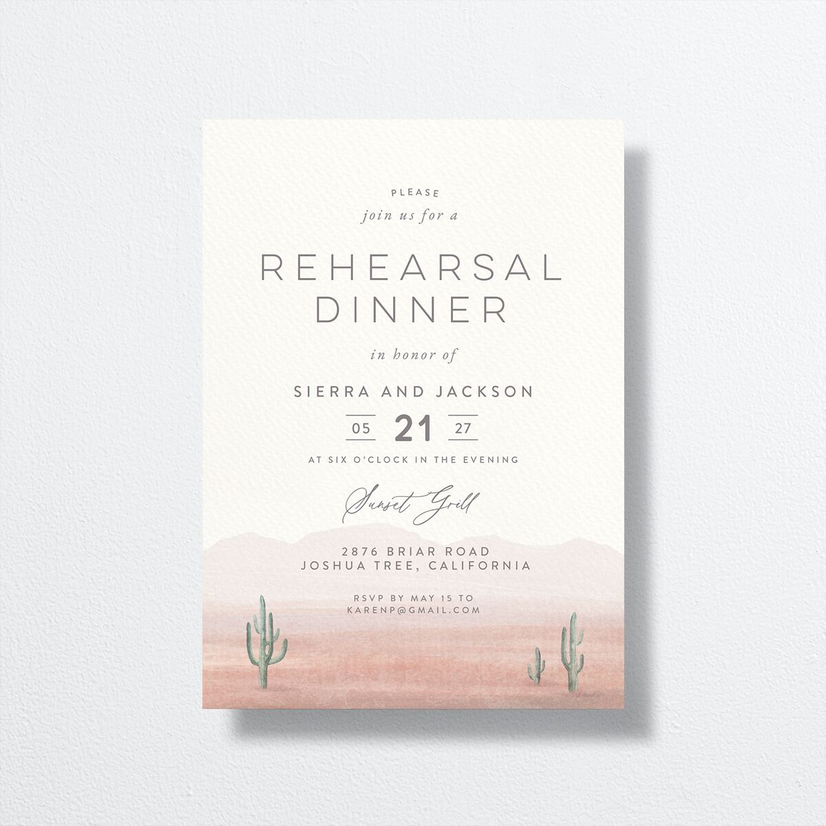 Painted Desert Rehearsal Dinner Invitations — view 2