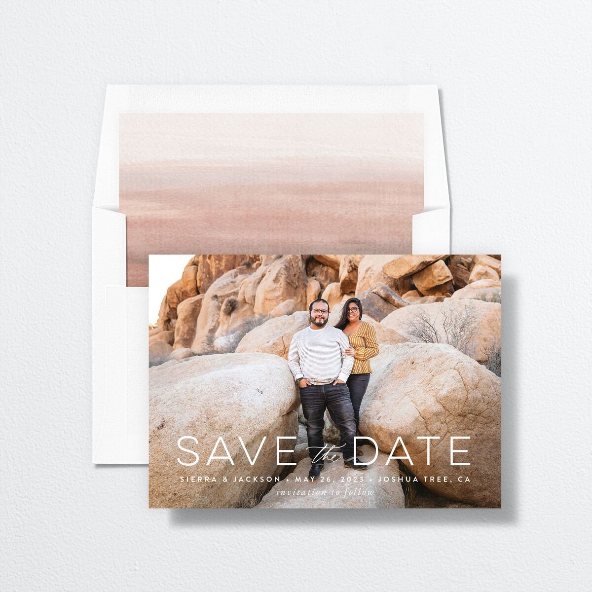 Painted Desert Save The Date Cards Dusty Rose Signature smooth No