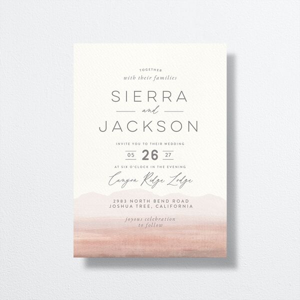 Painted Desert Wedding Invitations Dusty Rose Signature No