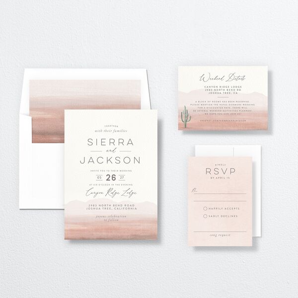 Painted Desert Wedding Invitations Dusty Rose Signature No