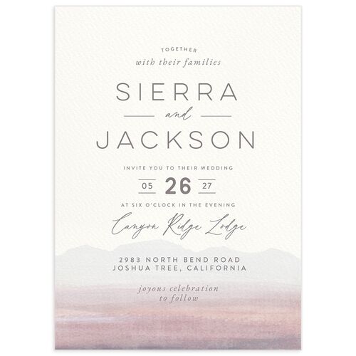 Painted Desert Wedding Invitations Lilac Signature Blank No