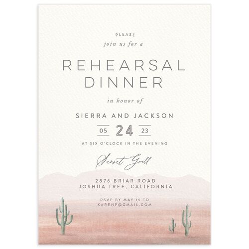 Painted Landscape Rehearsal Dinner Invitations - Pink