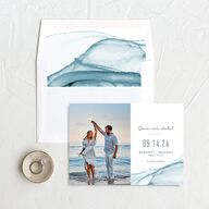 Modern Wave Save The Date Cards Pool Signature smooth No