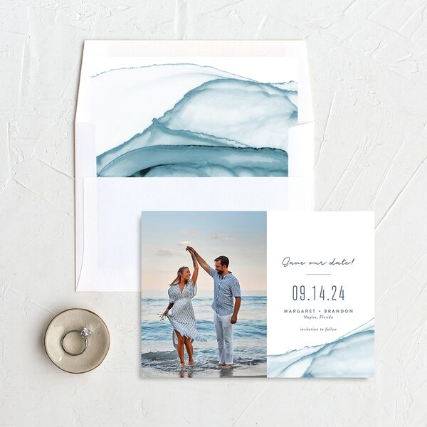 Modern Wave Save The Date Cards Pool Signature smooth No