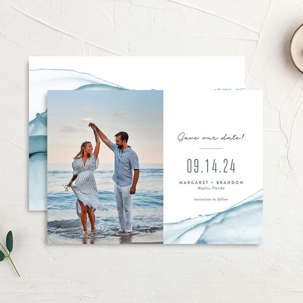 Modern Wave Save The Date Cards Pool Signature smooth No