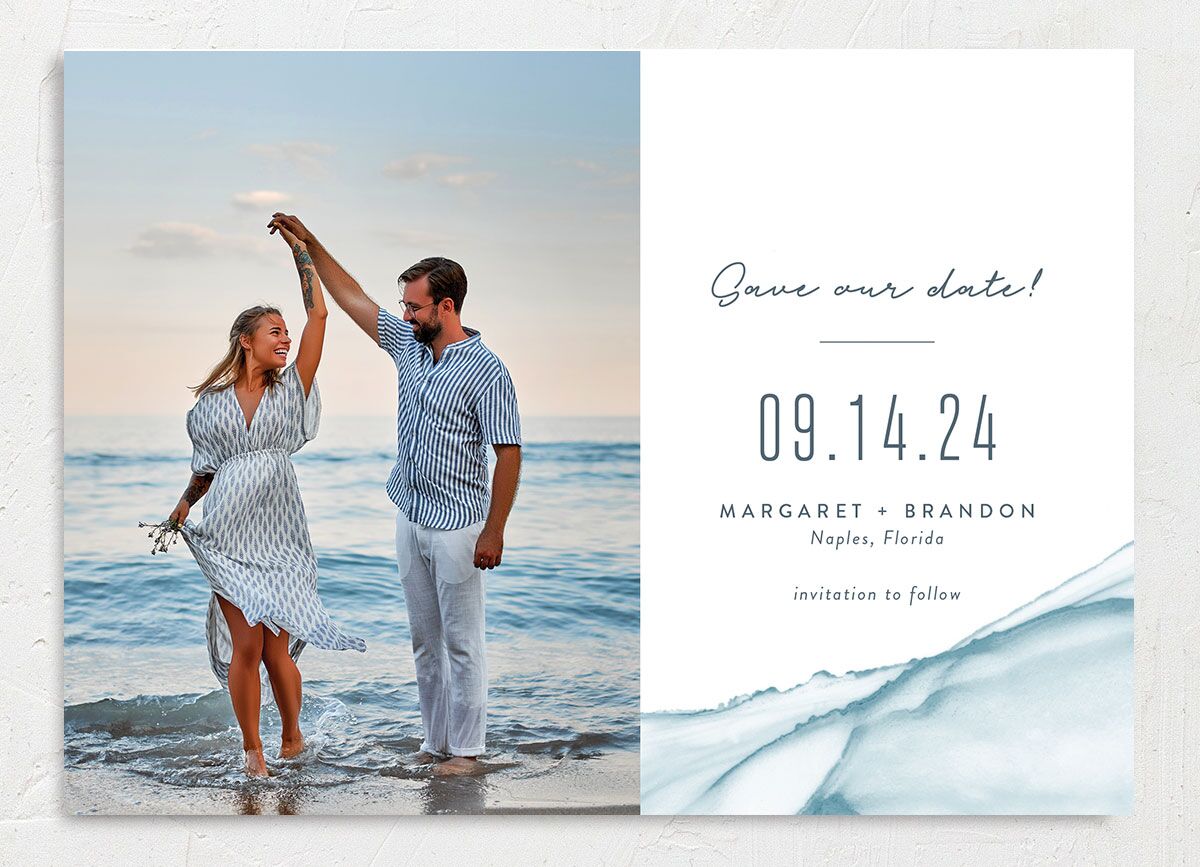 Modern Wave Save The Date Cards Pool Signature smooth No