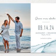 Modern Wave Save The Date Cards Pool Signature smooth No