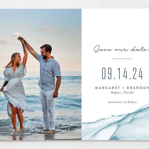 Modern Wave Save The Date Cards Pool Signature smooth No