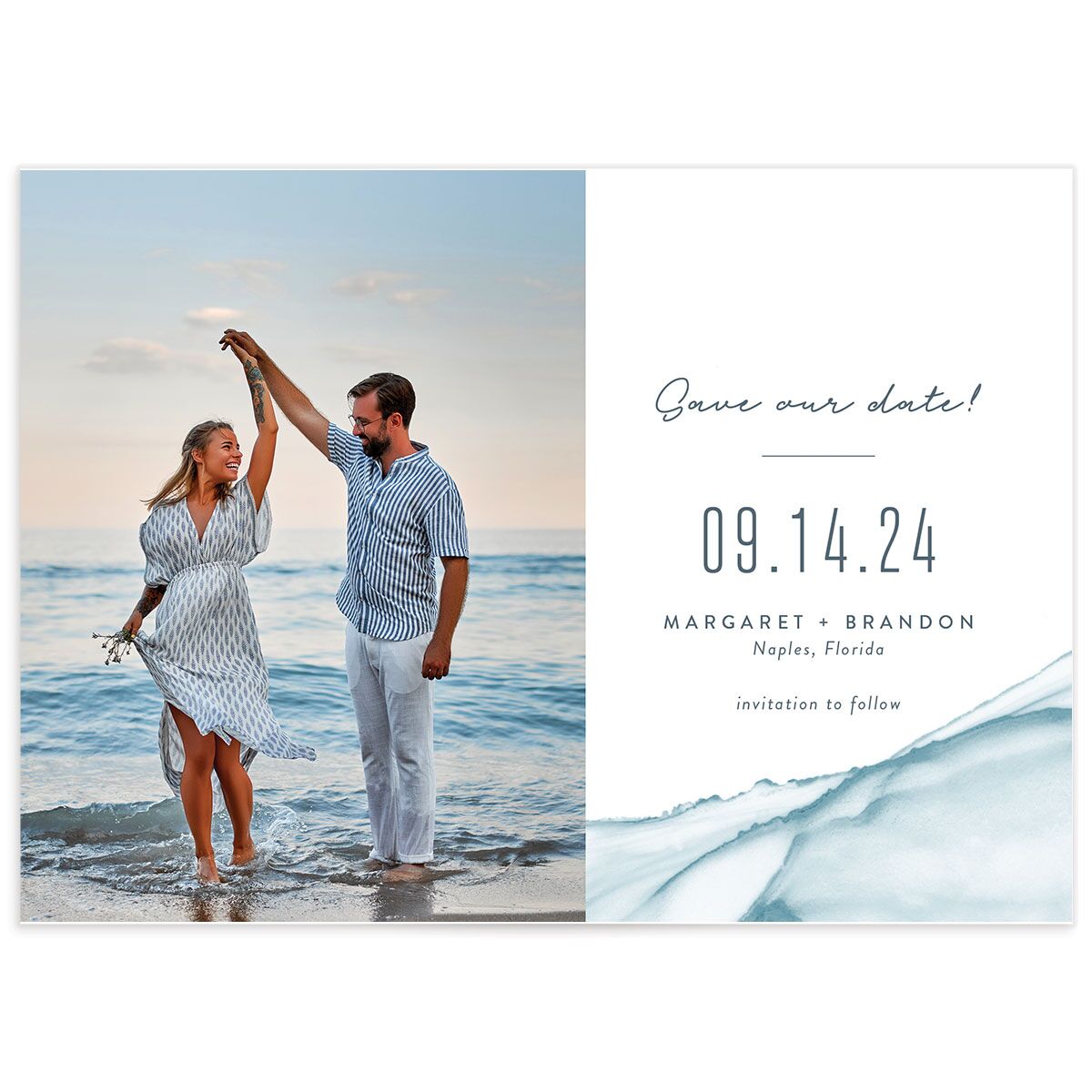 Modern Wave Save The Date Cards