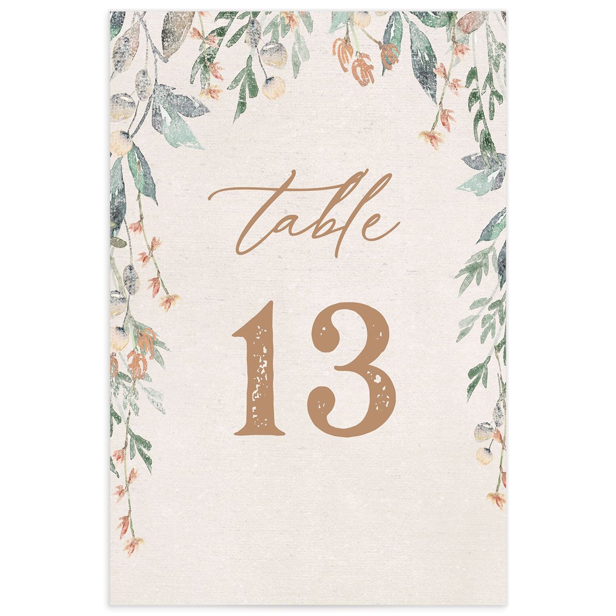 Rustic Vines Table Numbers Blush Signature