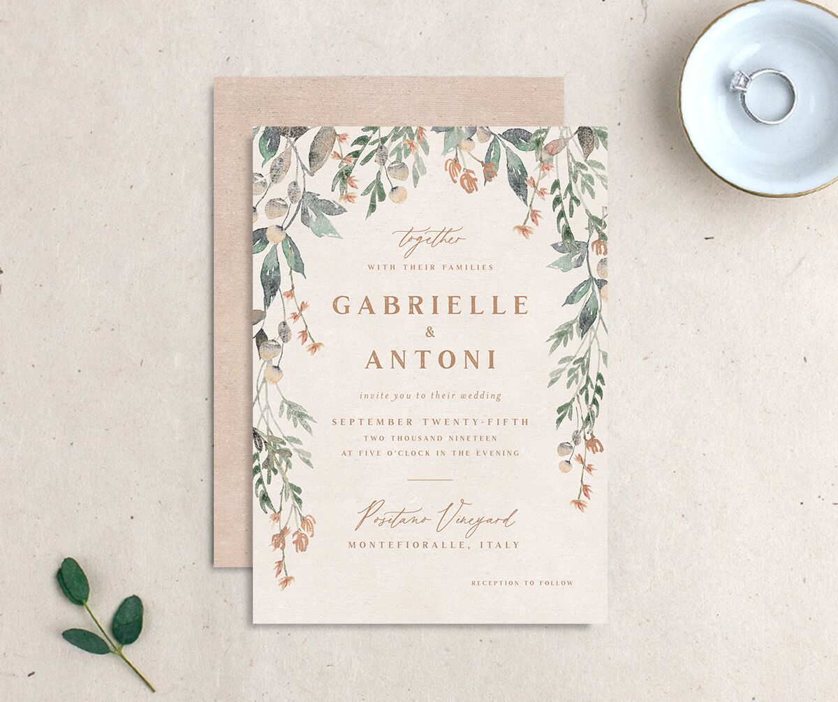 Rustic Vines Wedding Invitations Blush Signature No