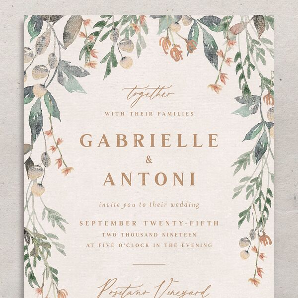 Rustic Vines Wedding Invitations Blush Signature No