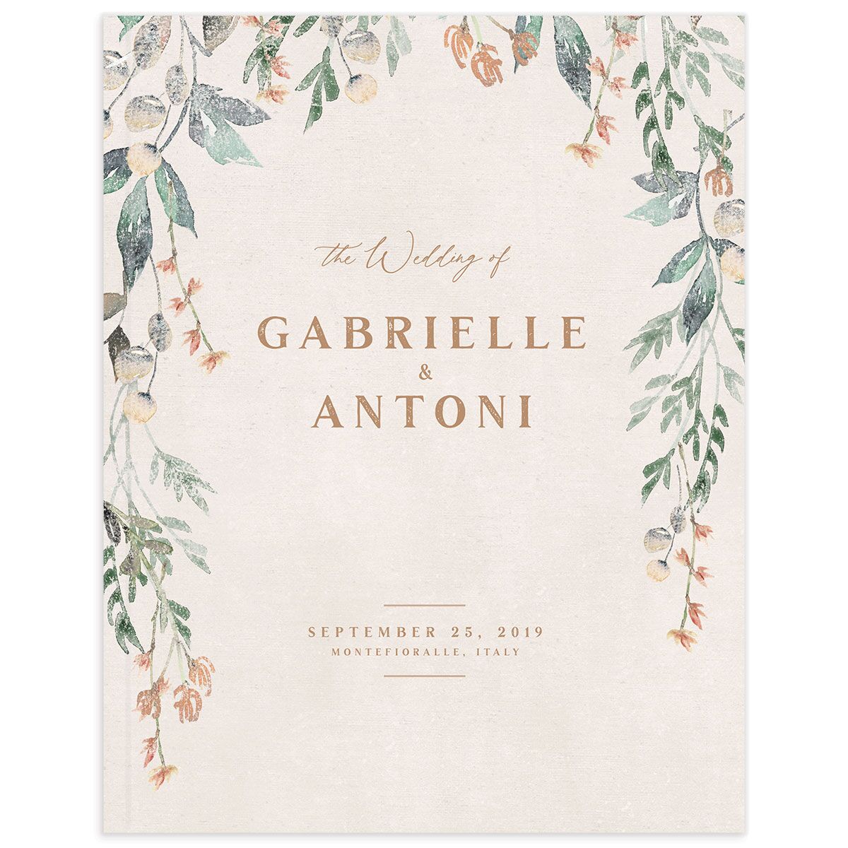 Vintage Vineyard Wedding Guest Book