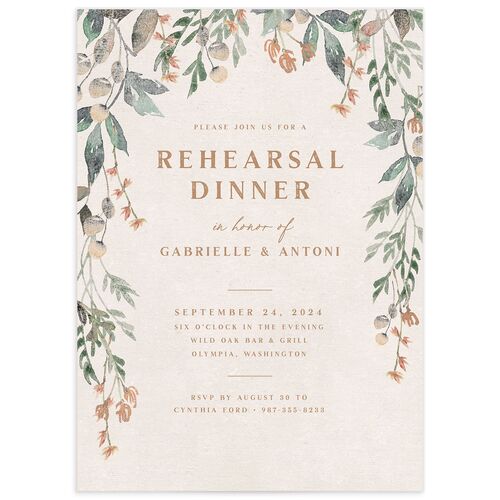 Vintage Vineyard Rehearsal Dinner Invitations - Cream