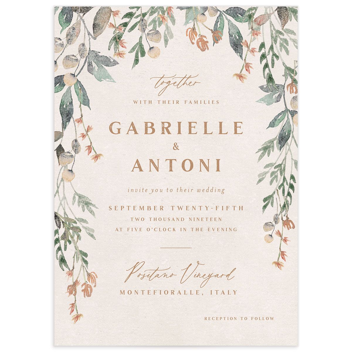 Vintage Vineyard Wedding Invitations