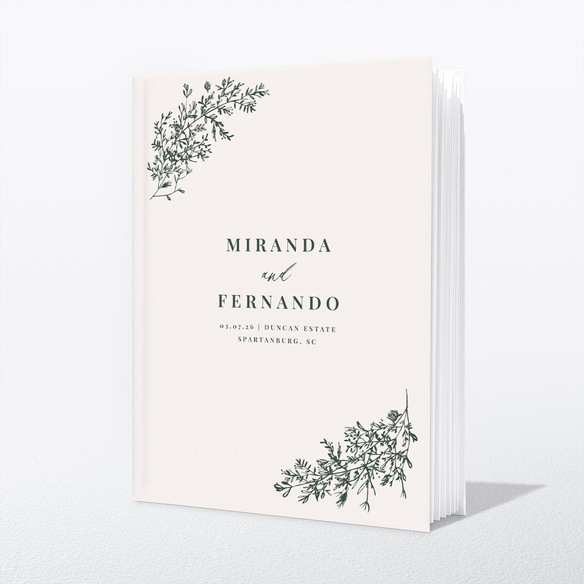 Botanical Branches Wedding Guest Book front
