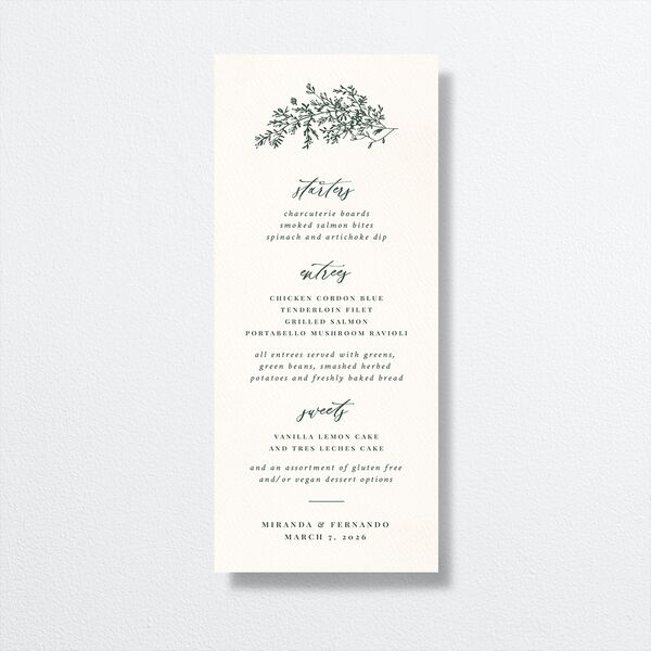 Botanical Branches Menus front in Green