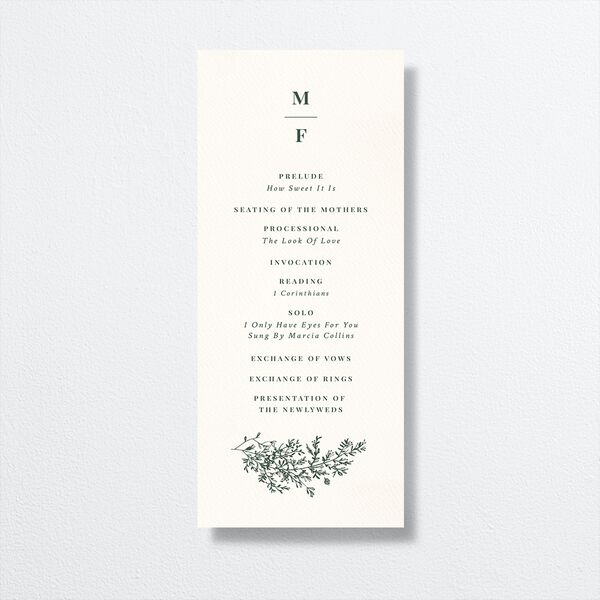 Botanical Branches Wedding Programs front in Green