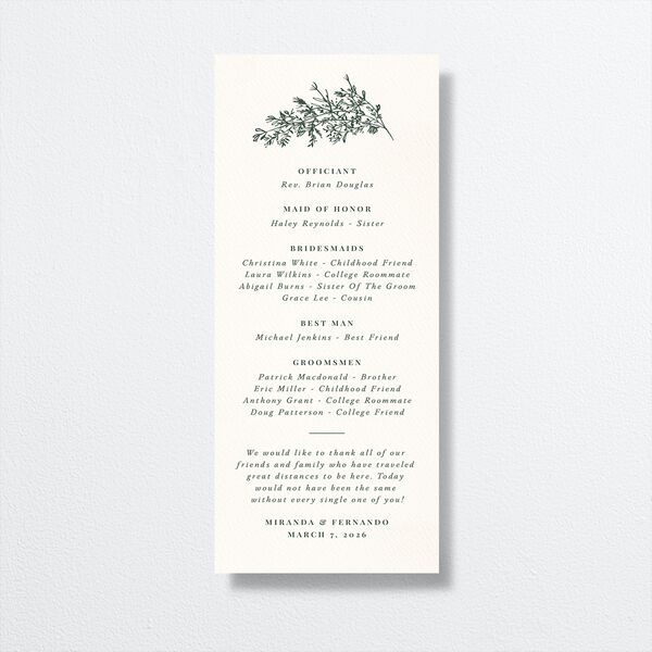 Botanical Branches Wedding Programs Dark Night Signature